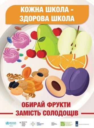 Обирай фрукти замість солодощів!